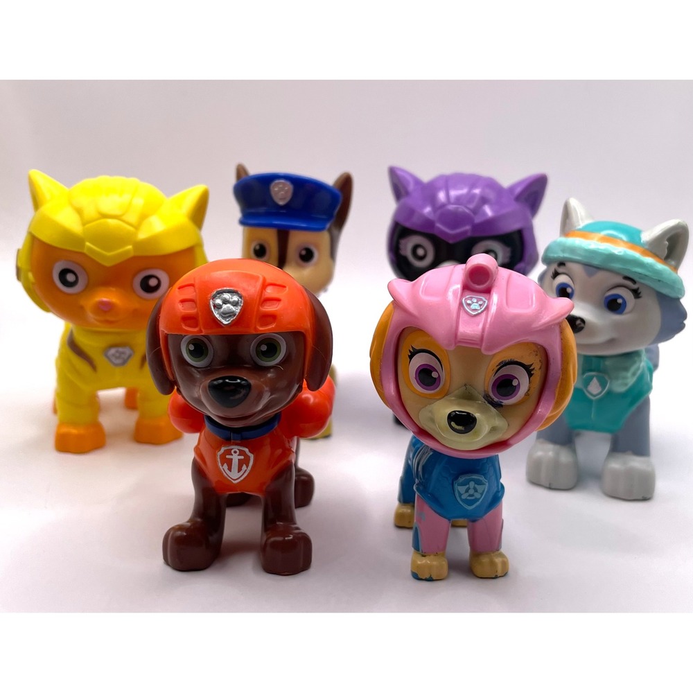 Paw Patrol Action Figure Lot 6pc Multicolor Chase Skye Zuma Everest Toy Puppy